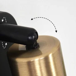 Applique Murale Cairns Vieux Laiton, Noir, 1 Lumiere