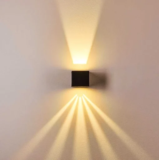 Applique Murale D'Exterieur Jonava Led Noir, 2 Lumieres