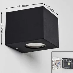 Applique Murale D'Exterieur Jonava Led Noir, 2 Lumieres