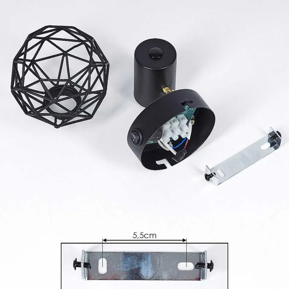 Applique Murale Palmira Or, Noir, 1 Lumiere