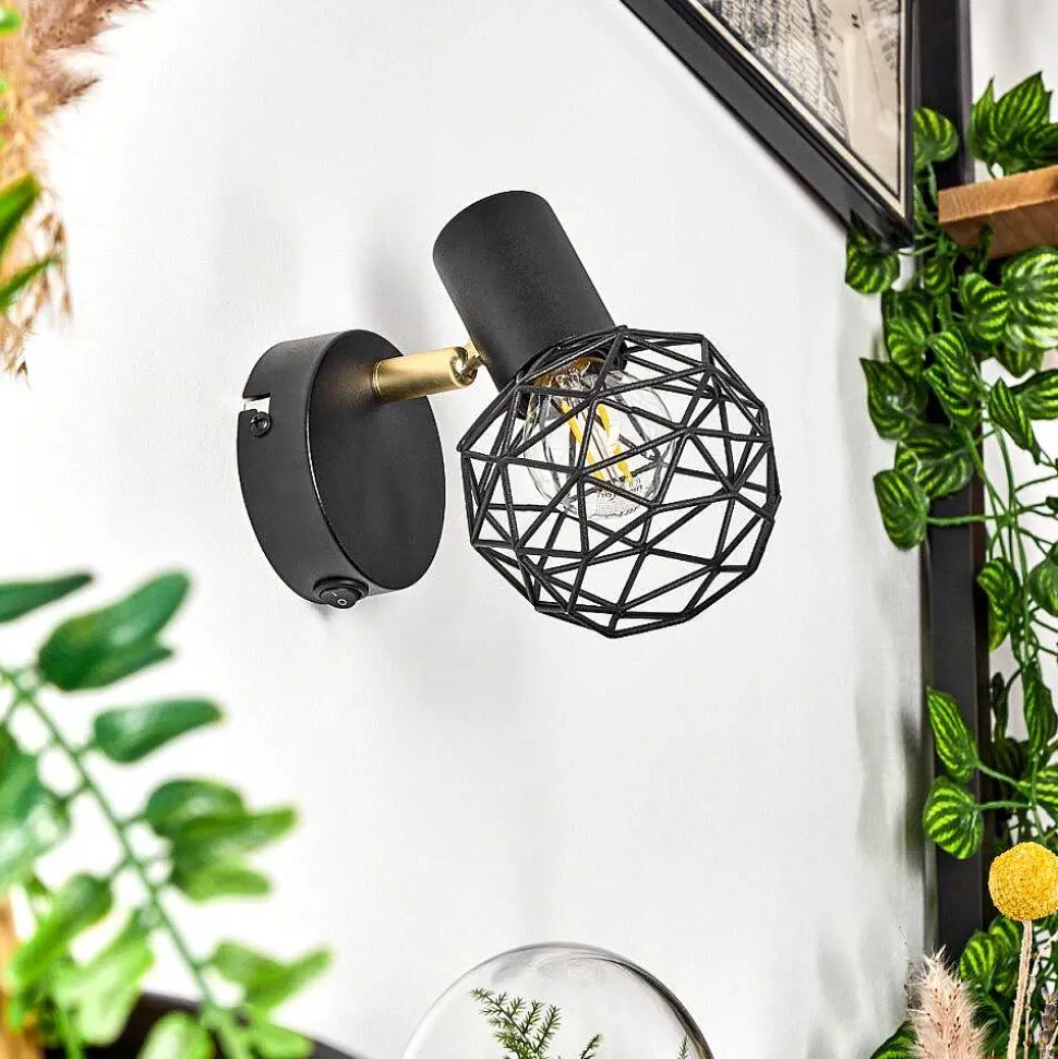 Applique Murale Palmira Or, Noir, 1 Lumiere