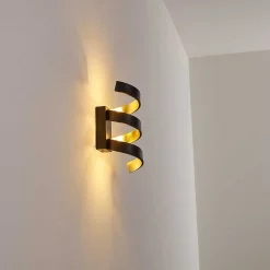 Applique Murale Rezat Led Noir Dore, 1 Lumiere