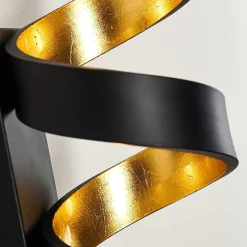 Applique Murale Rezat Led Noir Dore, 1 Lumiere