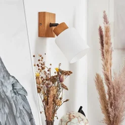 Applique Murale Tercier Argent Oxyde, Ecru, 1 Lumiere