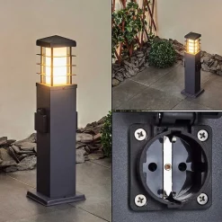 Borne Lumineuse Habolale Gris, 1 Lumiere