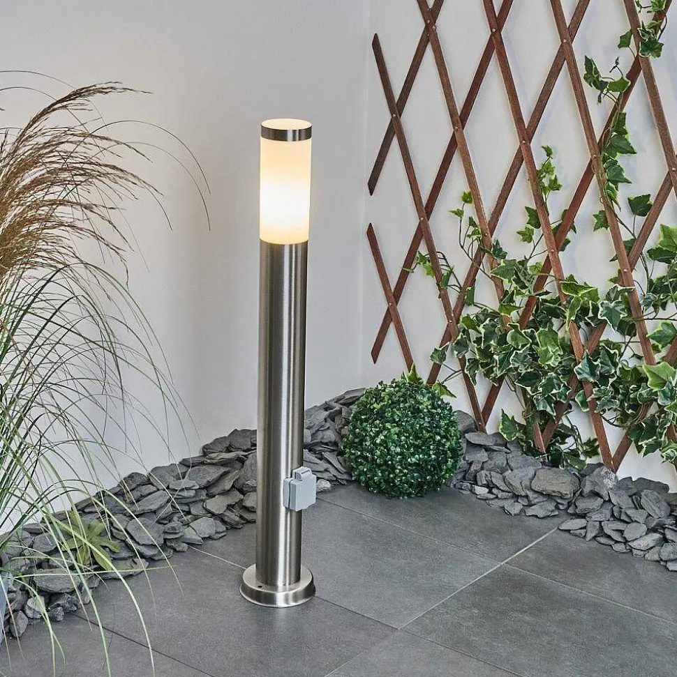 Borne Lumineuse Sessa Nickel Mat, 1 Lumiere