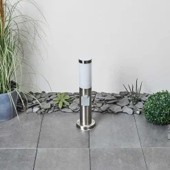 Borne Lumineuse Sessa Nickel Mat, 1 Lumiere