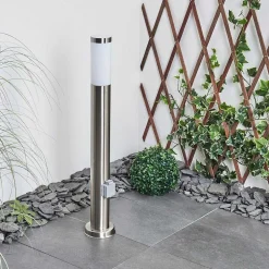 Borne Lumineuse Sessa Nickel Mat, 1 Lumiere