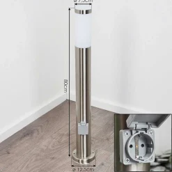 Borne Lumineuse Sessa Nickel Mat, 1 Lumiere