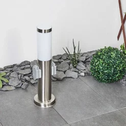 Borne Lumineuse Sessa Nickel Mat, 1 Lumiere