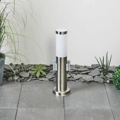 Borne Lumineuse Sessa Nickel Mat, 1 Lumiere