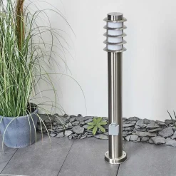 Borne Lumineuse Tunes Nickel Mat, 1 Lumiere