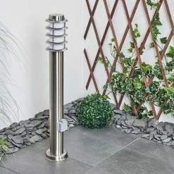 Borne Lumineuse Tunes Nickel Mat, 1 Lumiere