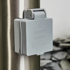 Borne Lumineuse Tunes Nickel Mat, 1 Lumiere