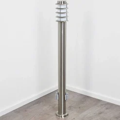 Borne Lumineuse Tunes Nickel Mat, 1 Lumiere