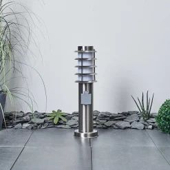 Borne Lumineuse Tunes Nickel Mat, 1 Lumiere