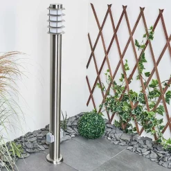 Borne Lumineuse Tunes Nickel Mat, 1 Lumiere