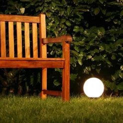 Boule Lumineuse De Jardin 20 Cm Blanc, 1 Lumiere