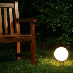 Boule Lumineuse De Jardin 20 Cm Blanc, 1 Lumiere