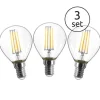 Globo Set De 3 Led E27 4 Watt 3000 Kelvin 400 Lumen