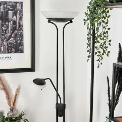 Lampadaire Biot Led Noir, 2 Lumieres