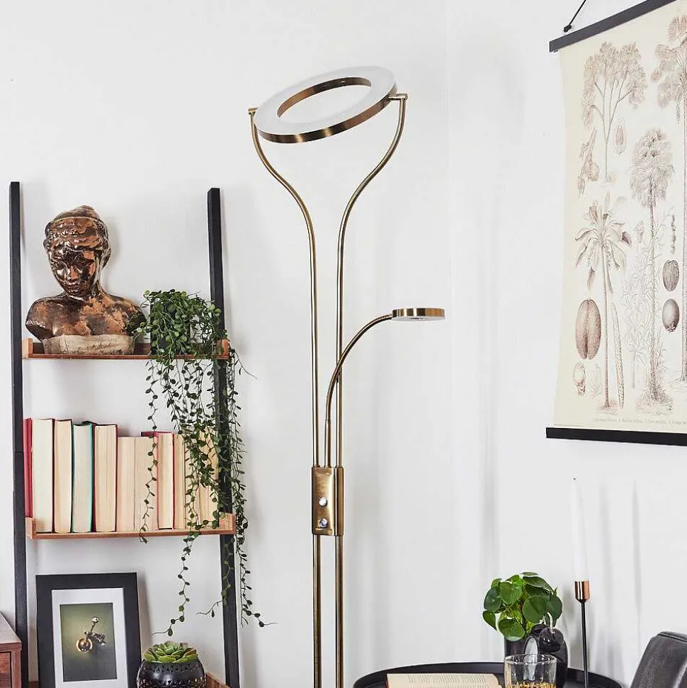 Lampadaire Donna Led Vieux Laiton, 2 Lumieres