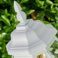 Lampadaire Exterieur Lentua Blanc, 1 Lumiere, Detecteur De Mouvement