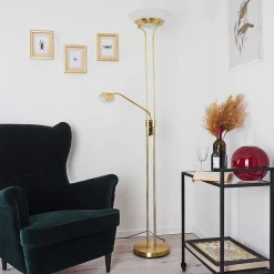 Lampadaire Mairoa Led Laiton, 2 Lumieres