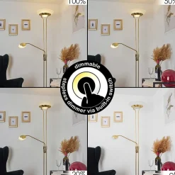 Lampadaire Mairoa Led Laiton, 2 Lumieres