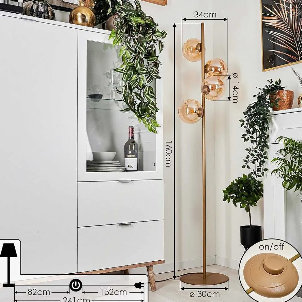 Lampadaire Remaisnil Laiton, 4 Lumieres