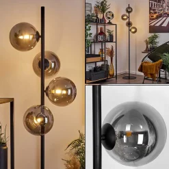 Lampadaire Remaisnil Noir, 4 Lumieres