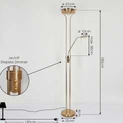Lampadaire Rom Led Vieux Laiton, 2 Lumieres