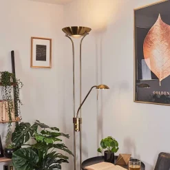 Lampadaire Rom Led Vieux Laiton, 2 Lumieres