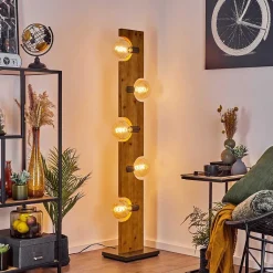 Lampadaire Santorum Argent Oxyde, Ecru, 5 Lumieres