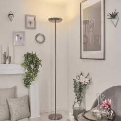 Lampadaire Theron Led Nickel Mat, 1 Lumiere, Telecommandes