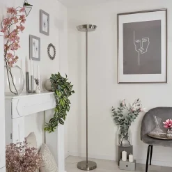 Lampadaire Theron Led Nickel Mat, 1 Lumiere, Telecommandes