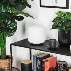 Lampe De Table Loural Led Nickel Mat, 1 Lumiere, Telecommandes, Changeur De Couleurs