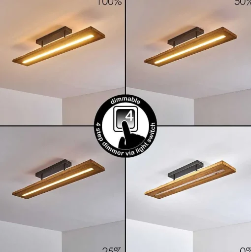 Plafonnier Adak Led Gris, 1 Lumiere