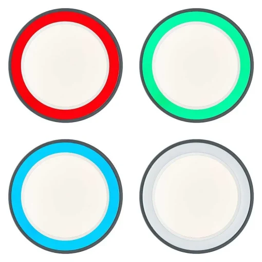 Plafonnier Brilliant-Leuchten Tessy Led Noir, 1 Lumiere, Telecommandes, Changeur De Couleurs