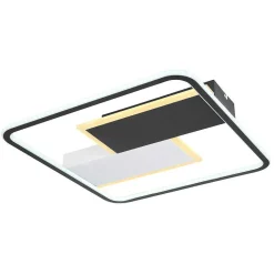 Plafonnier Globo Jenna Led Noir, Blanc, 1 Lumiere, Telecommandes