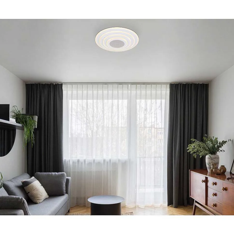 Plafonnier Globo Jocelyn Led Blanc, 1 Lumiere, Telecommandes