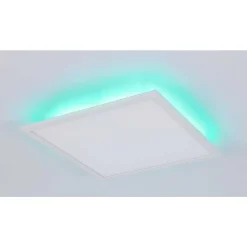 Plafonnier Globo Rosi Led Blanc, 1 Lumiere, Telecommandes, Changeur De Couleurs