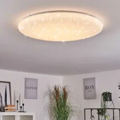 Plafonnier Mixta Led Blanc, 1 Lumiere, Telecommandes, Changeur De Couleurs