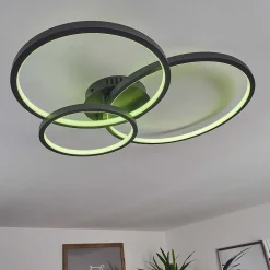 Plafonnier Moemoto Led Anthracite, 1 Lumiere, Telecommandes