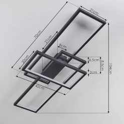 Plafonnier Momahaki Led Anthracite, 1 Lumiere, Telecommandes