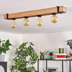 Plafonnier Montgomery Ecru, Noir, 4 Lumieres