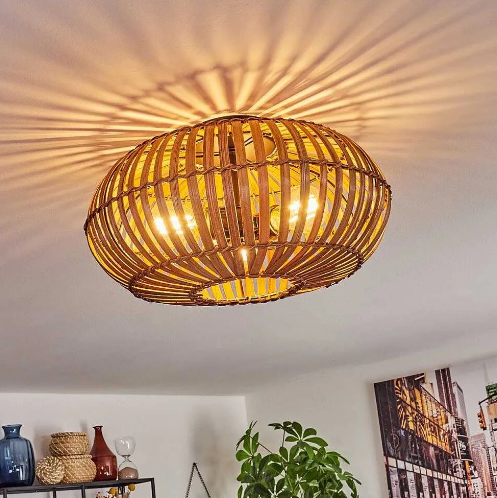 Plafonnier Oravi Brun Fonce, Ecru, Noir, 3 Lumieres