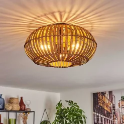 Plafonnier Oravi Brun Fonce, Ecru, Noir, 3 Lumieres