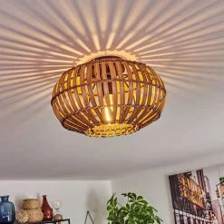 Plafonnier Oravi Brun Fonce, Ecru, Noir, 1 Lumiere