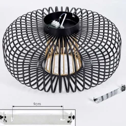 Plafonnier Oravi Noir Dore, 1 Lumiere